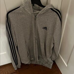 Adidas Men's Gray Zip-Up Sweater